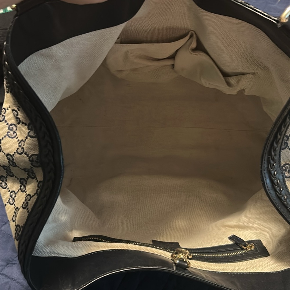 GUCCI  Monogram Medium Brick Lane Tote Navy - Picture 11 of 13